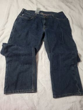 Womens Carhartt 14 X 34 Lined Dark Blue Jeans - Straight Leg